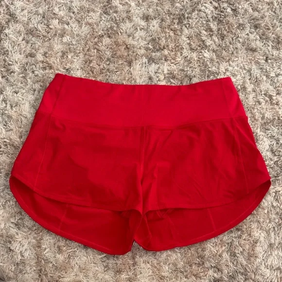 Women’s Red Athletic Shorts - Sporty Run/Workout Shorts - Picture 2 of 2